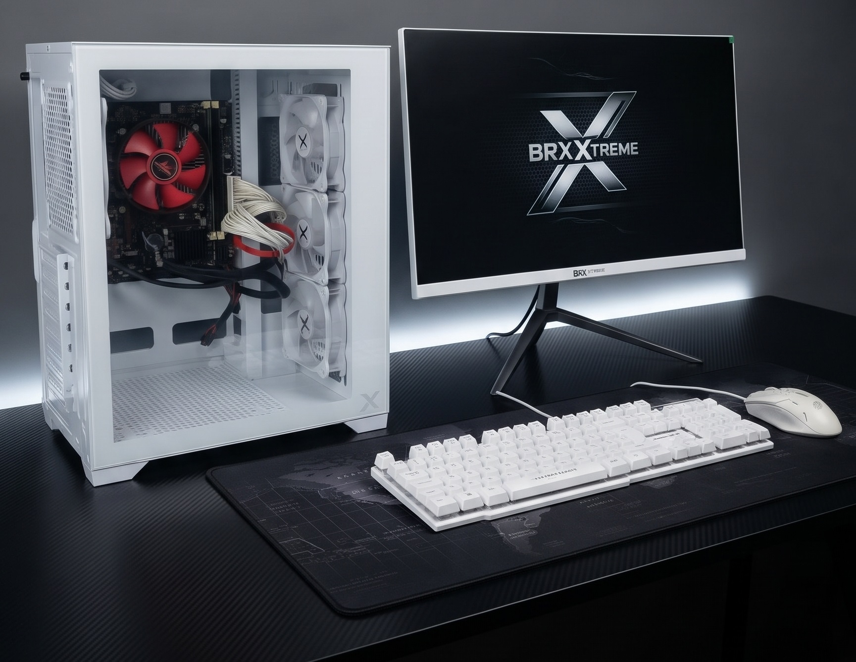 PC Gamer Completo I7 3ª Geração 16GB SSD 240GB GT 740 4GB Gabinete Aquário Branco, Monitor Curvo 180Hz e Periféricos