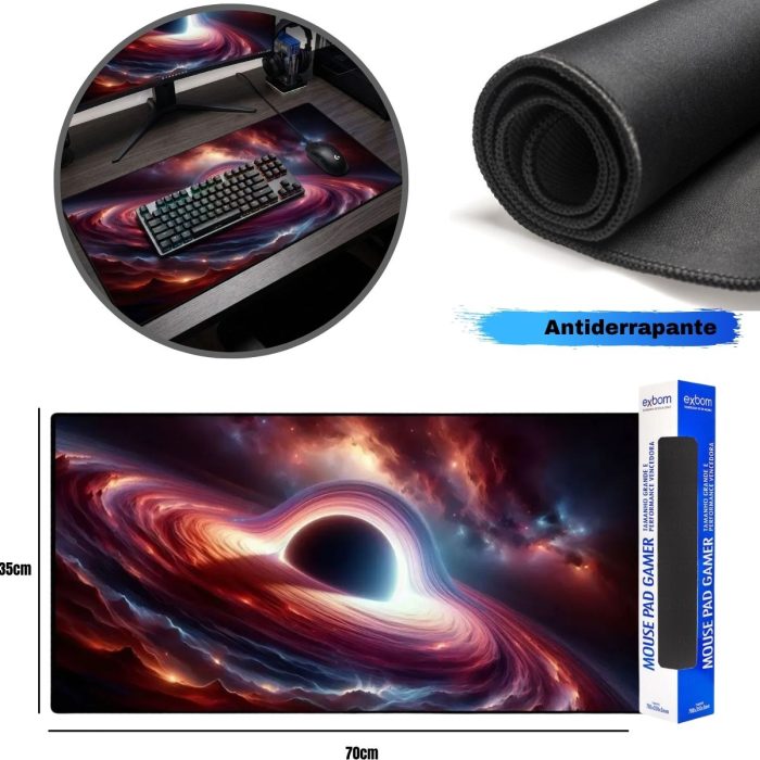 Mouse Pad Exbom 700x350x3mm Extra Grande para Teclado e Mouse – Diversas Estampas